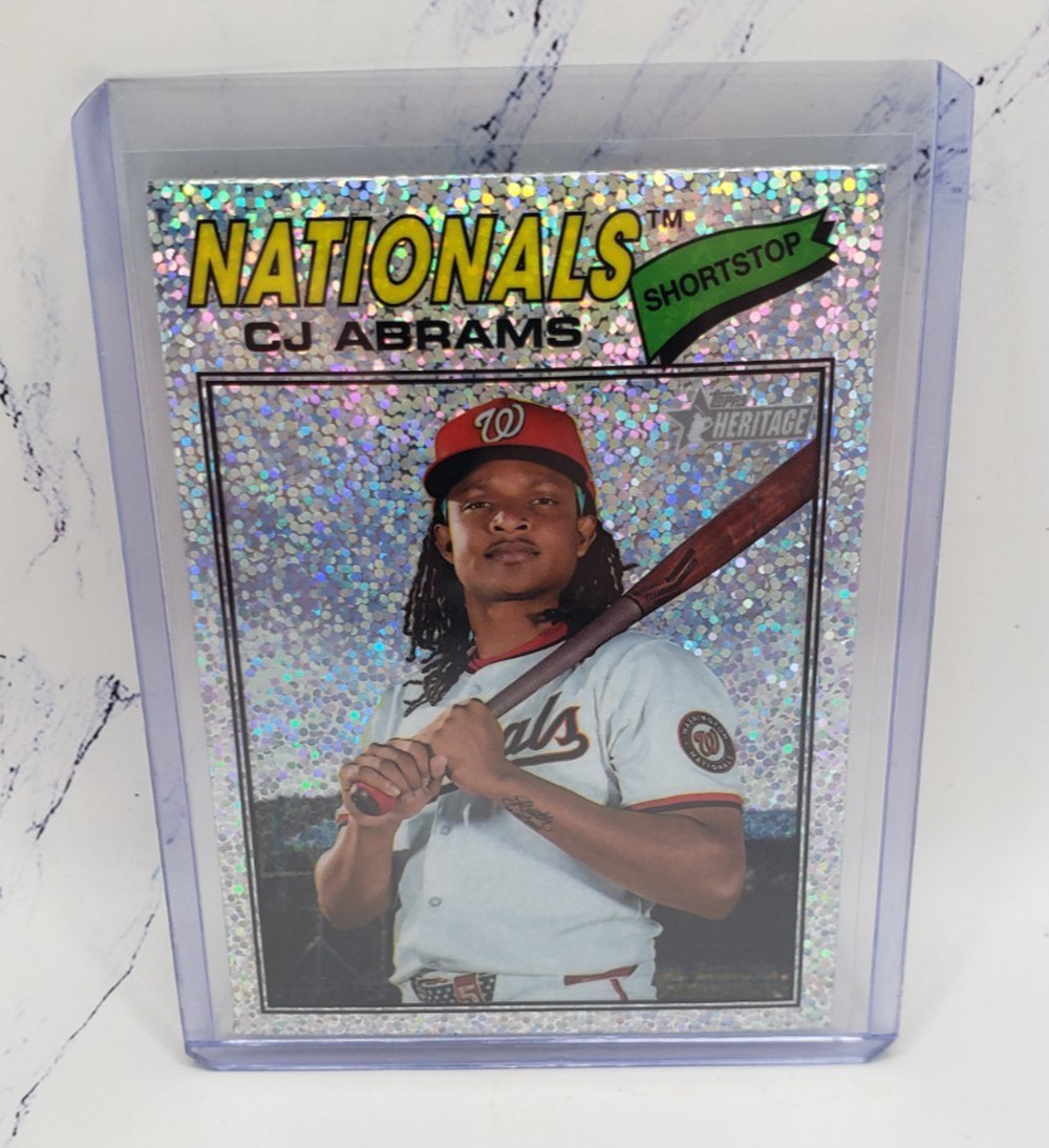 2026 Topps Heritage #349 CJ Abrams Chrome Silver Sparkle Refractor
